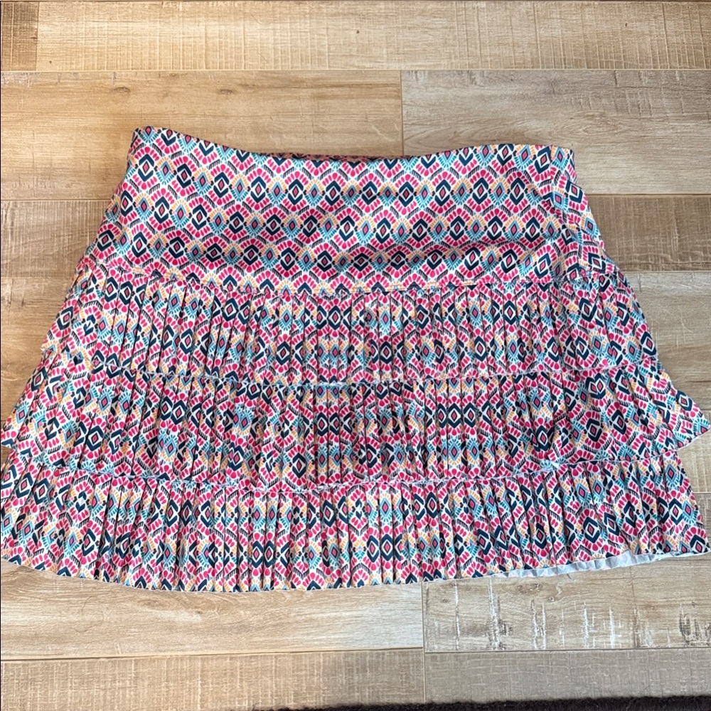 Lucky In Love Colorful Geometric Patterned Skort